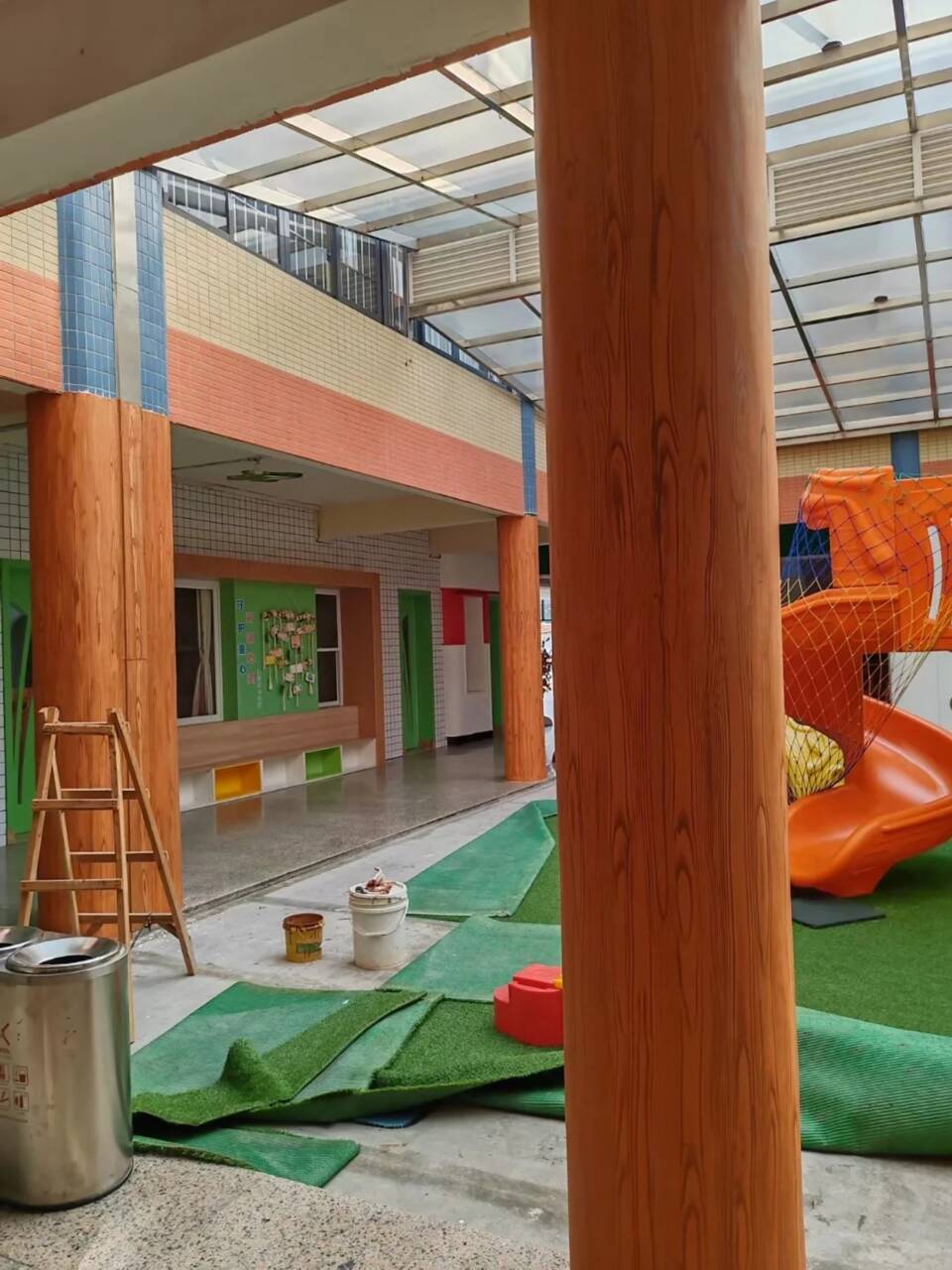 不锈钢仿木纹漆，长廊花架木纹漆，水性木纹漆施工厂家