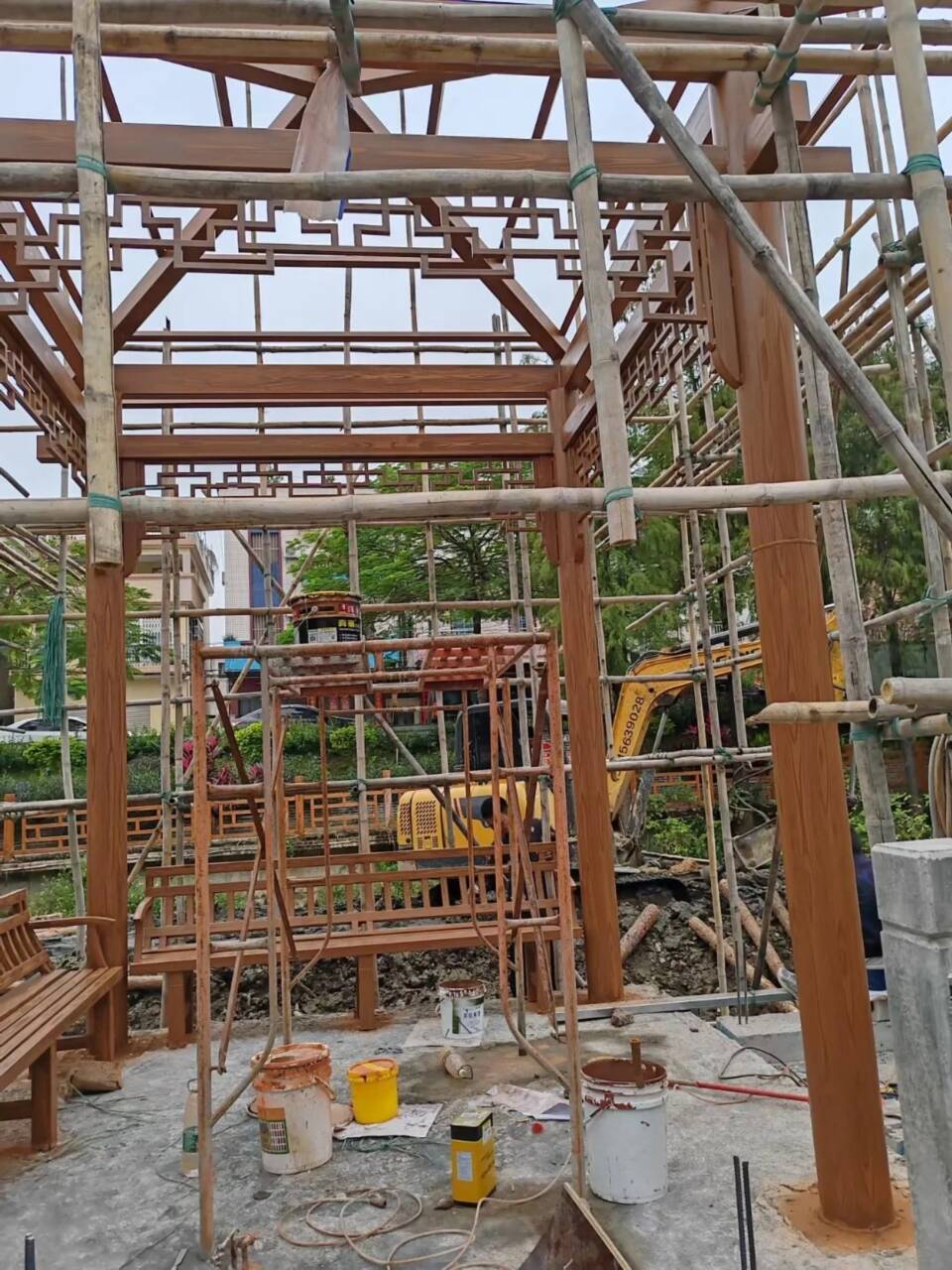 园林建筑木纹漆，内外墙木纹漆，艺术涂料批发厂家