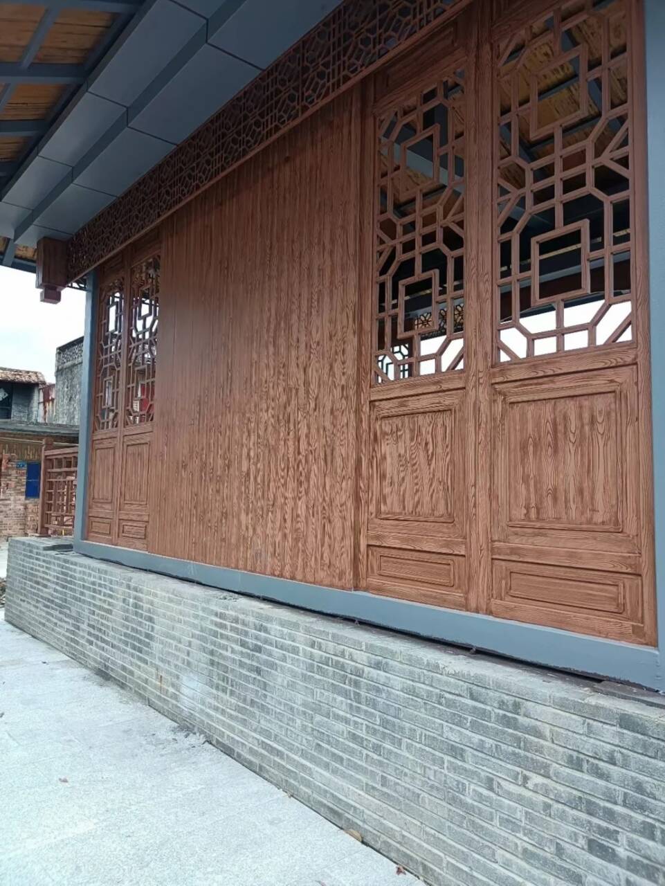 廊架长廊木纹漆批发厂家