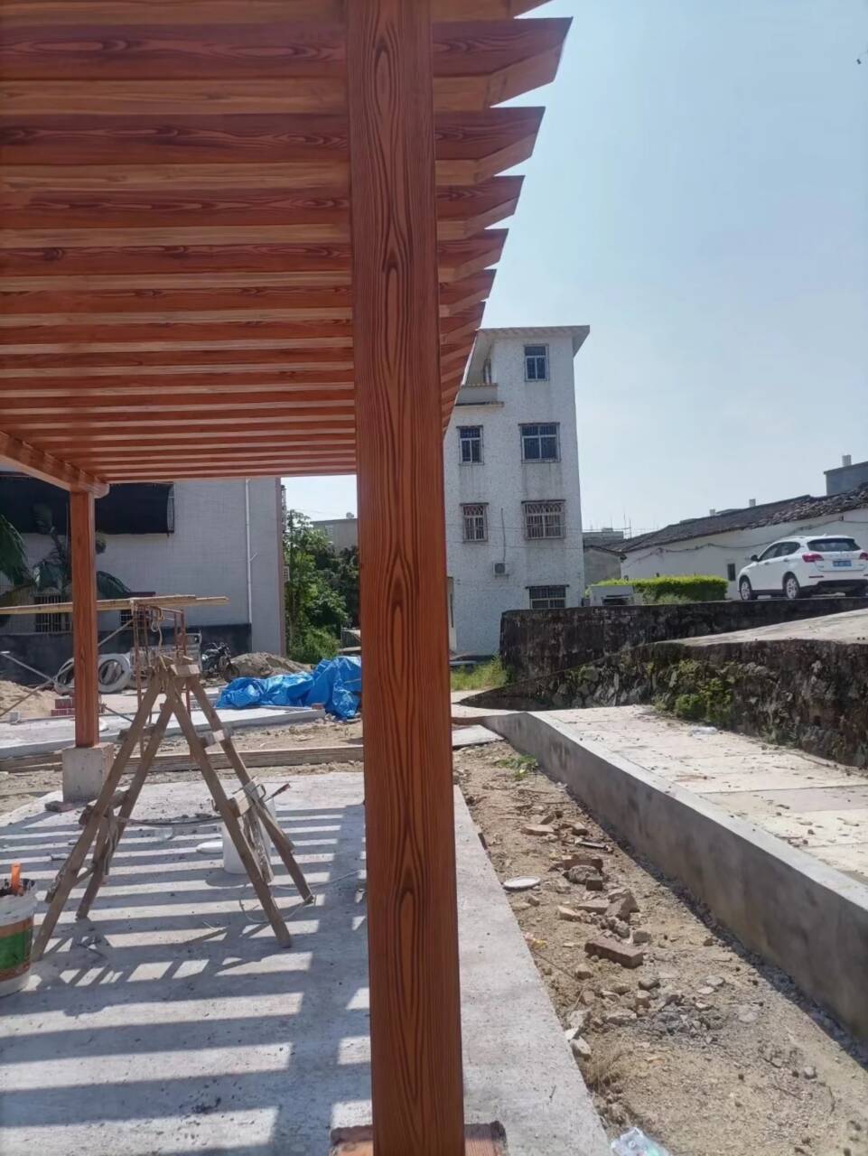 钢结构仿木纹漆，金属面木纹漆，镀锌管木纹漆全包施工价格